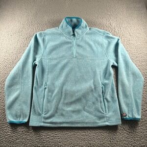 Chubbies Pullover Mens M Light‎ Blue Aqua Fleece 1/4 Zip Pockets Cozy Casual